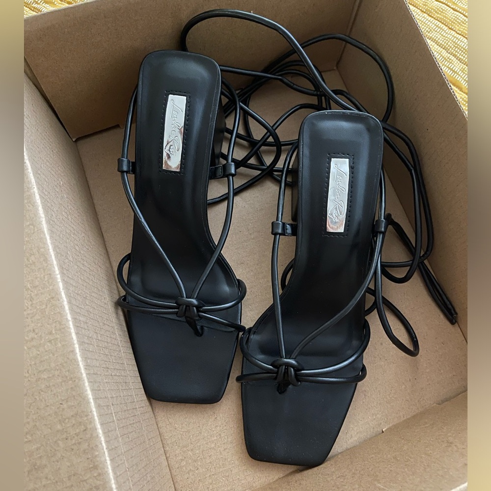 *** SOLD *** London Rag Black Strappy Heels